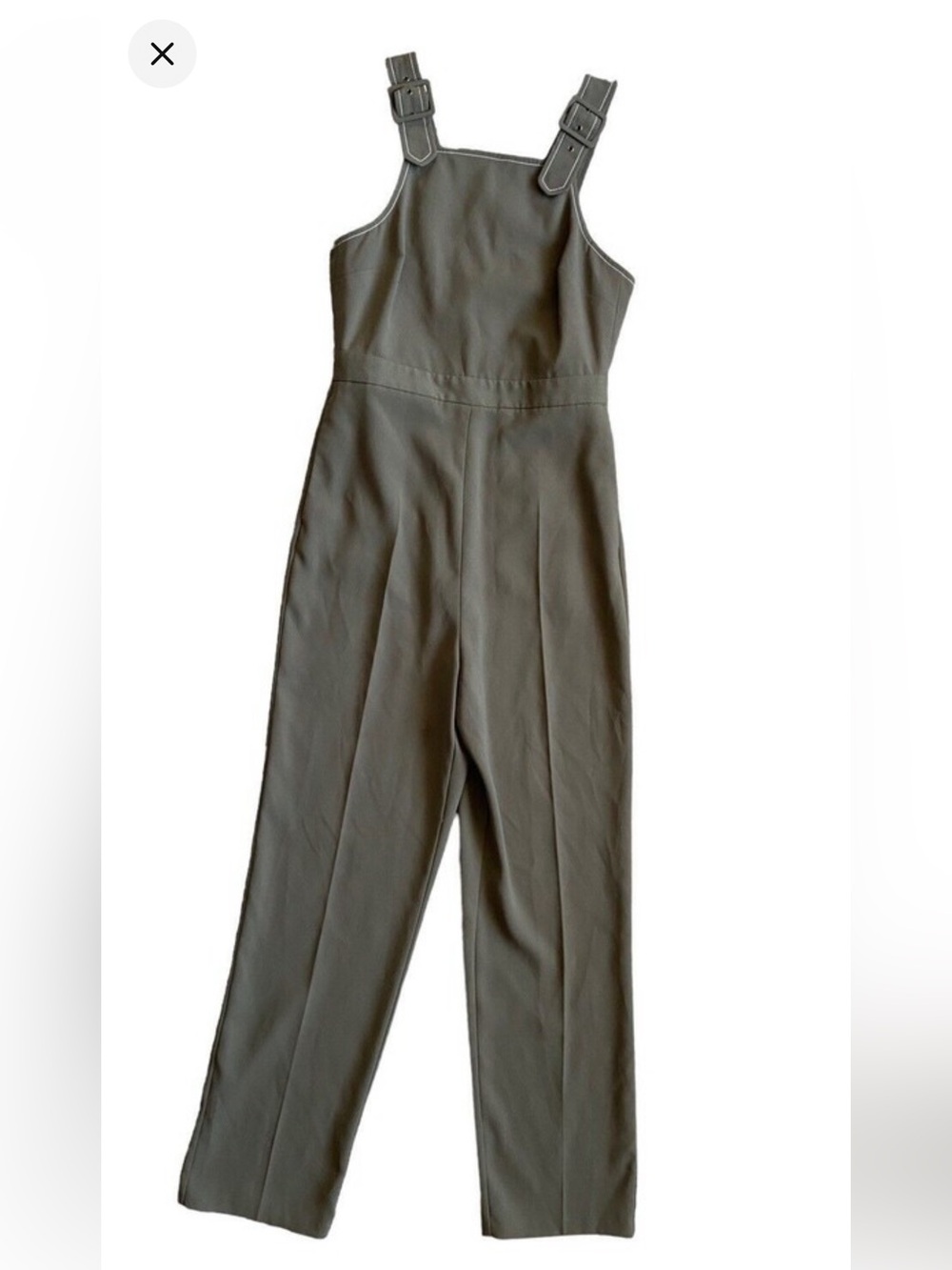 Topshop Olive High-Neck Sleeveless Jumpsuit